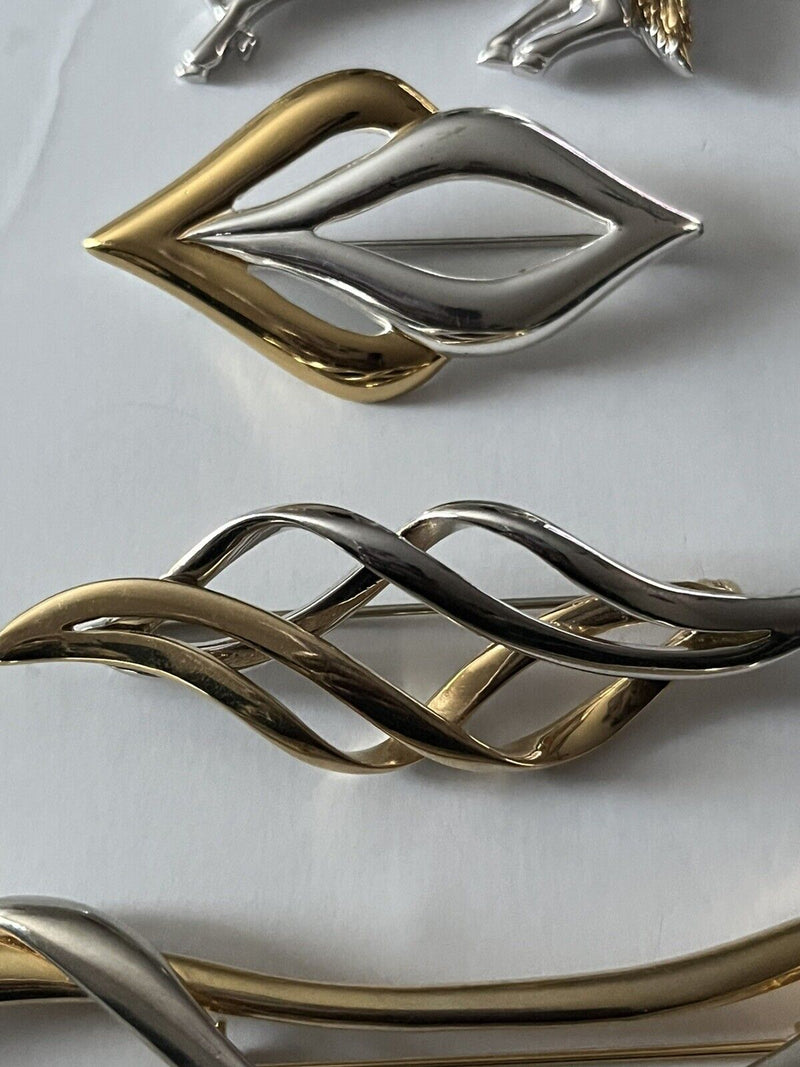 Vintage Elegant Napier Krementz Sterling Silver Brooch  Jewelry Lot Of 4pcs~