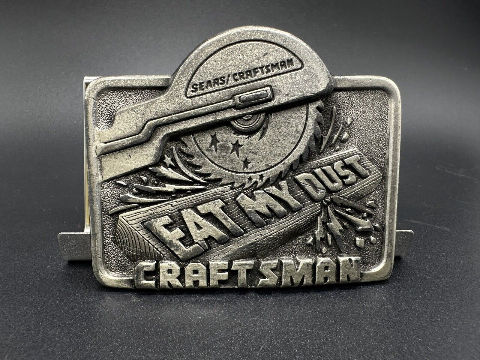 VINTAGE SEARS CRAFTSMAN TOOLS BELT BUCKLE EAT MY DUST