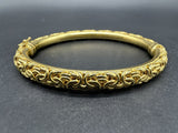 925 Sterling Gold Vermeil Milor Italian Byzantine Hinged Bracelet 6.75” 18Gs