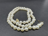 14k Gold Genuine Pearl Strand Elegant Necklace-18” Women’s Jewelry