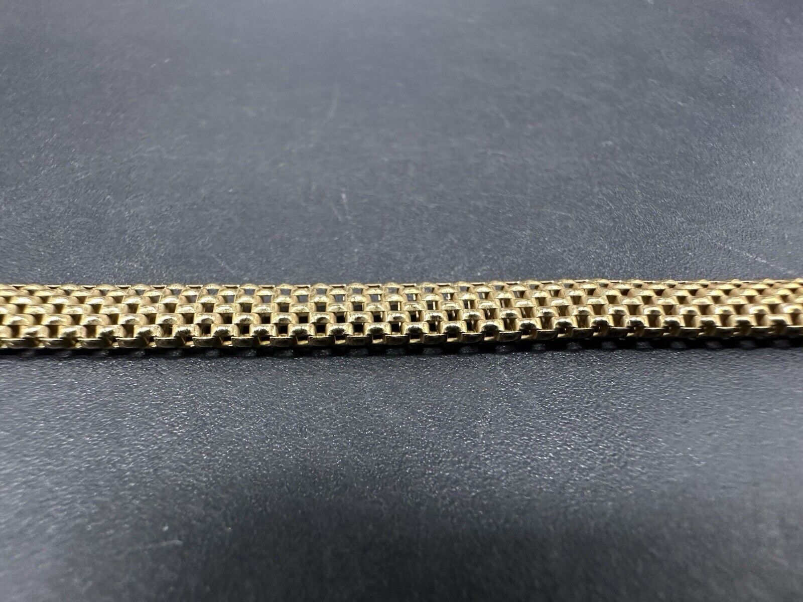 Vintage Unisex Sterling Silver Vermeil Mesh 8"  Bracelet