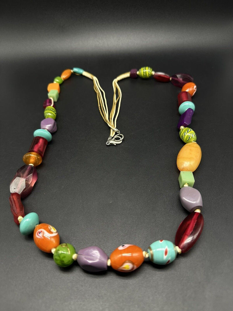 Necklace Art Glass Trade Bead Necklace 32”