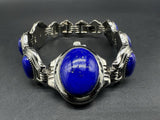 Vtg Avon Faux Lapis Lazuli Stone Watch Reversible Oval Cabochon~ Needs A Battery