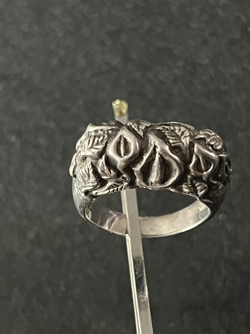 925 Sterling Silver Taxco Mexico Unique Art Deco Ring (Size 5)