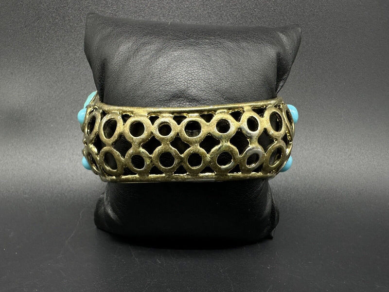 Vintage Stone Clamper Bracelet 6.5”