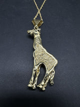 Karizia Spa KA 1772 Italy 925 Silver 24" Chain Giraffe Charm Pendant Necklace