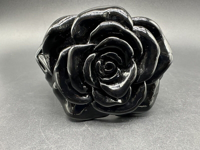 Black Rose Acrylic Statement Bracelet 8”