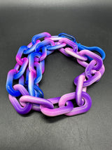 Blue & Purple Ombré Cable Link Acrylic Chain Link Necklace 20”