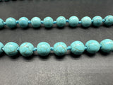 60 Inches 8mm Round Turquoise Stone Long Necklace Woman Jewelry