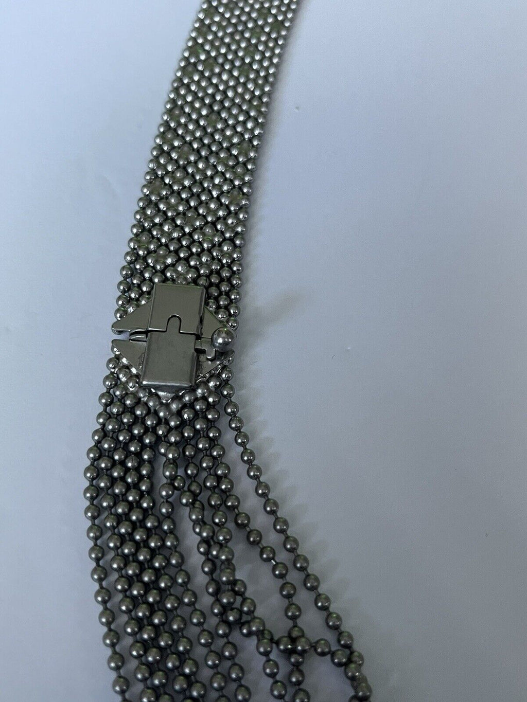 CAbi Villa? Silver Tone Convertible Liquid Metal Mesh Necklace 2 Bracelets 22”