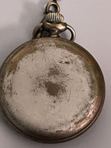 INGERSOLL YANKEE WHITE DIAL METAL BASE POCKET WATCH for Parts/Repair