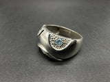 Sterling Silver 925 Aquamarine Cocktail Ring Sz 10 8Gs