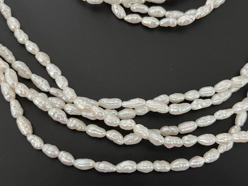 5 Strand Freshwater Pearl Seed Bead Bracelet & Necklace Set 14k Gold Clasp 20”