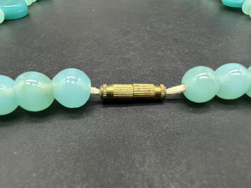 Vintage Amazonite? Gemstone Statement 20” Bead Necklace