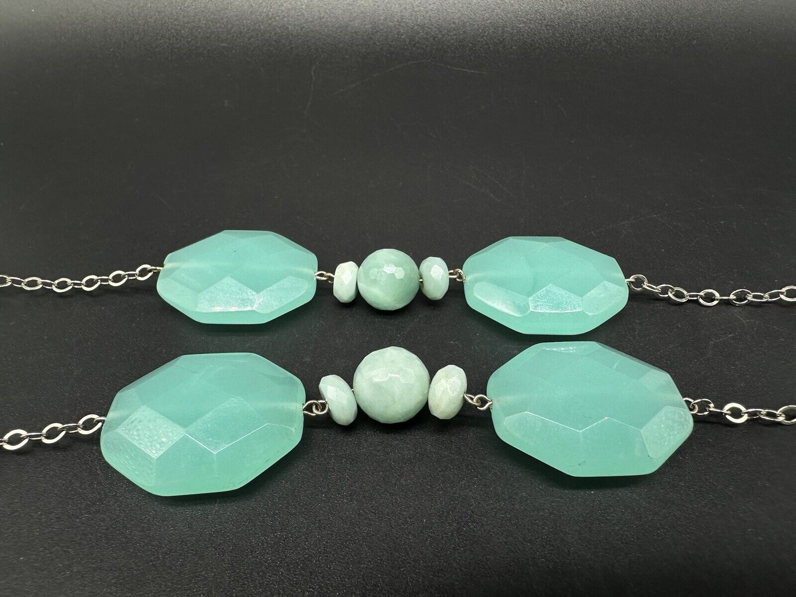 Amazonite 925 Sterling Silver Crystal Gemstone Necklace 22”