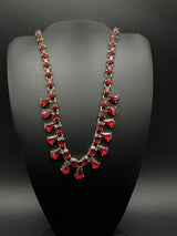 Vintage Estate Avon Red Rhinestone Necklace 19”