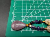 Amethyst Statement Gemstone Pendant Beaded Necklace 18”