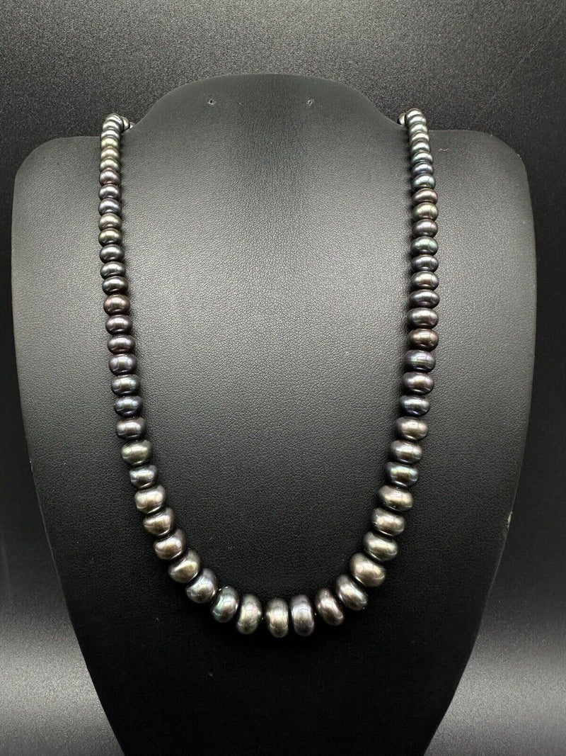 Tahitian Peacock Genuine Pearl Necklace 20” Gold Filled Clasp