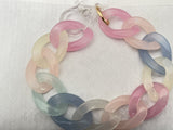 Pastel Acrylic Chain Link Bracelet 17”~ 6mm Thick~