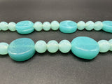 Vintage Amazonite? Gemstone Statement 20” Bead Necklace