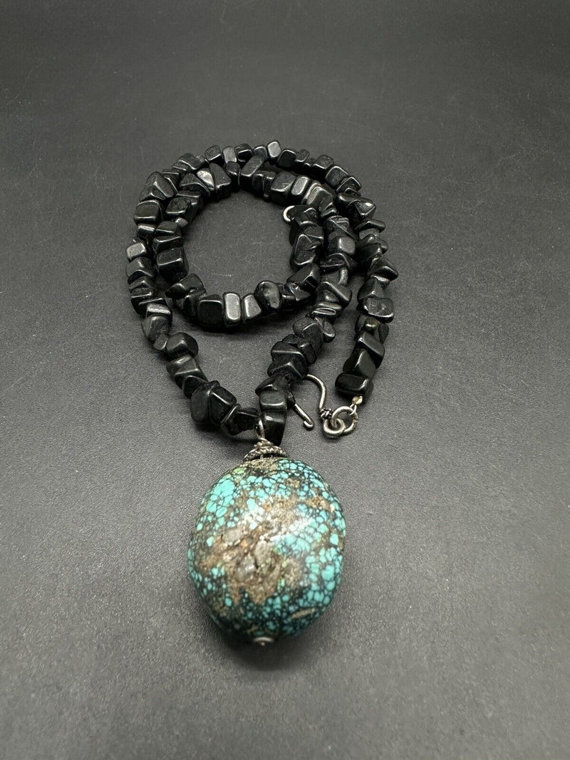 Nugget Stones Turquoise  Pendant Necklace  17”