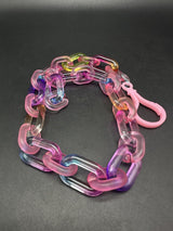 Rainbow Translucent Cable Link Transparent Acrylic Chain Link Necklace 18”