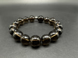 Natural Smoky Brown Quartz Clear Crystal Beads Stretch Bracelet Healing