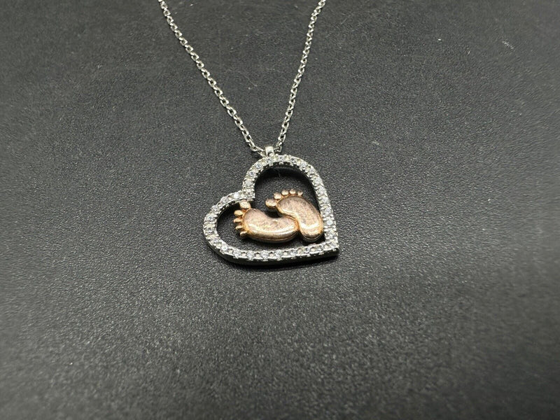 Baby Feet Heart Necklace First time mom Gift Mommy to be New Mom