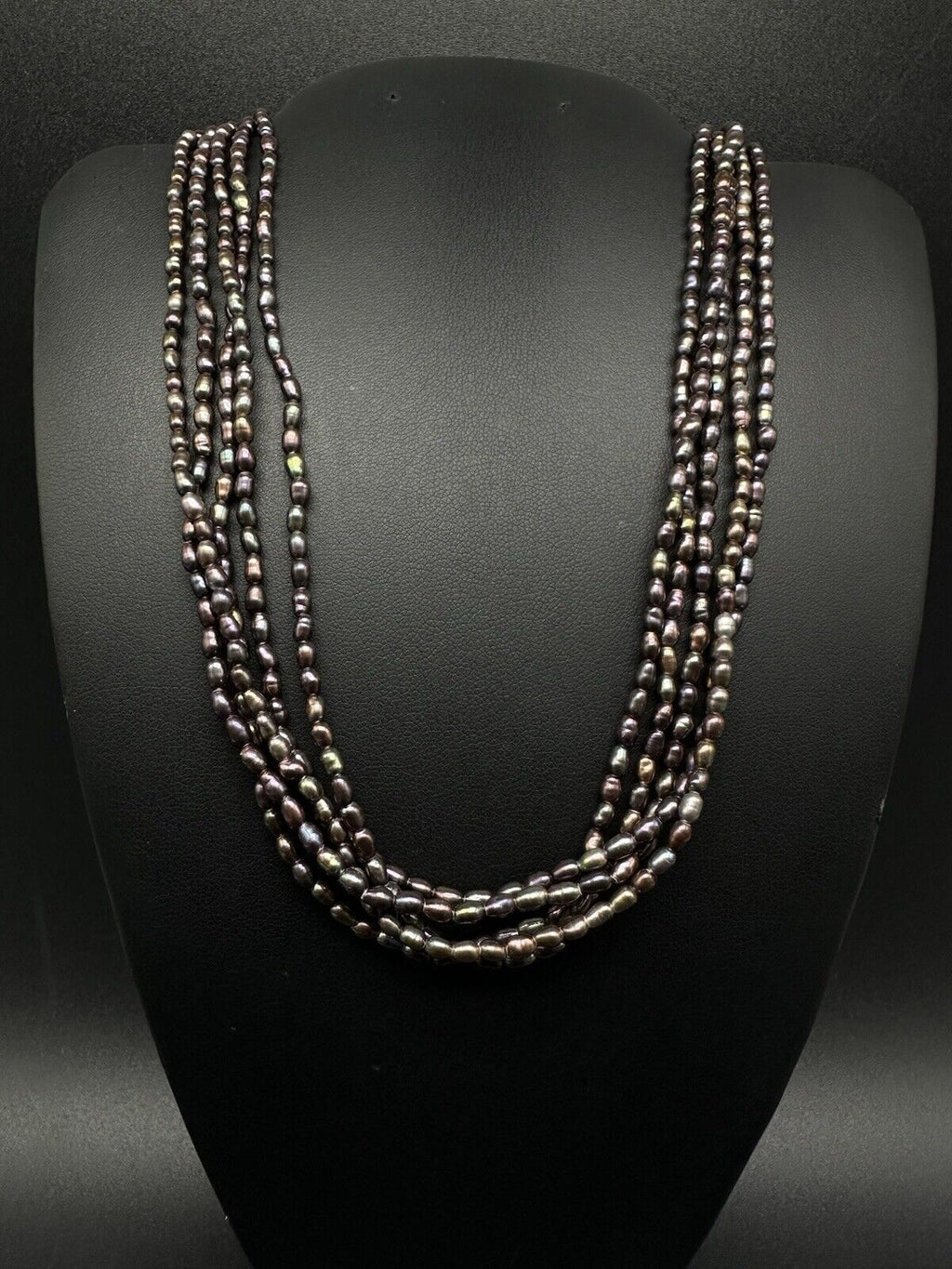 5 Strands Freshwater Pearl Necklace With Plated Clasp 17”