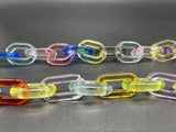 Rainbow Transparent Unisex Acrylic Cable Chain Link Necklace 21”