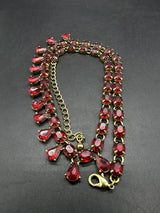 Vintage Estate Avon Red Rhinestone Necklace 19”