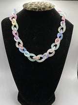 Pastel Acrylic Chain Link Necklace 17”~ 6mm Thick~