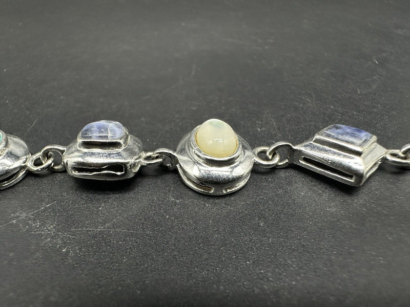 Sterling Silver Bracelet Multi Stone Bracelet 6.5”