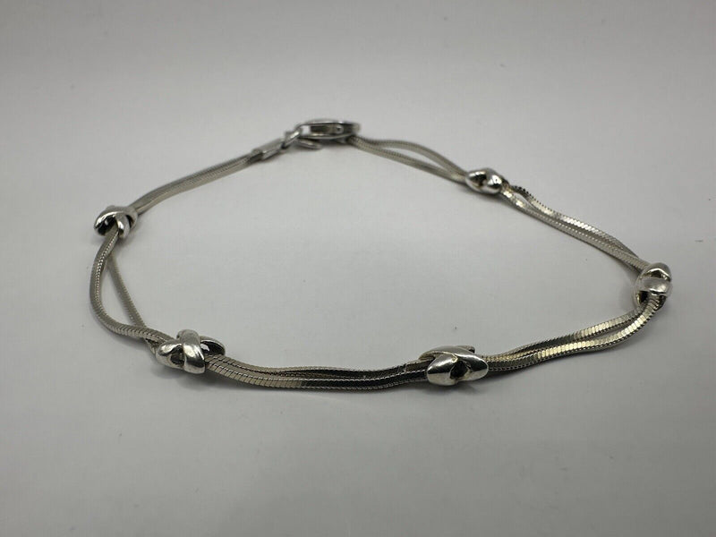 Dyadema Italy Sterling Silver 925 Three Strand Snake Chain Bracelet Size 7”