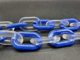 Blue And White/Translucent Cable Link Acrylic Chain Link Necklace 20”