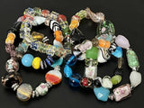 Lot of Assorted Art Glass Beaded  Bracelets Jewelry