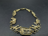 Vtg 925 Sterling Silver Noahs Ark Bracelet Animal Link Tennis Charm 7.5”