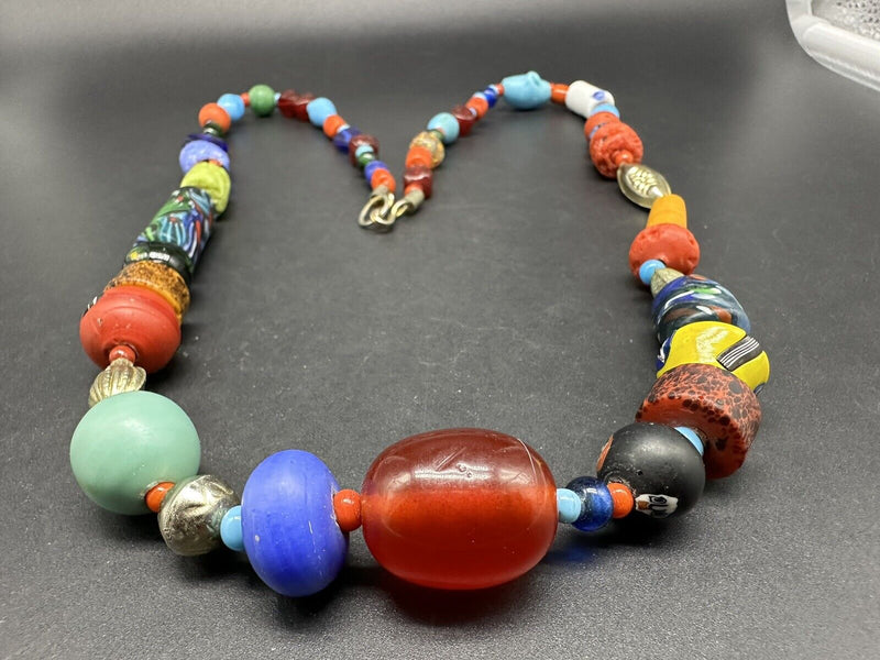 Bohemian Tribal Bead Necklace 40”