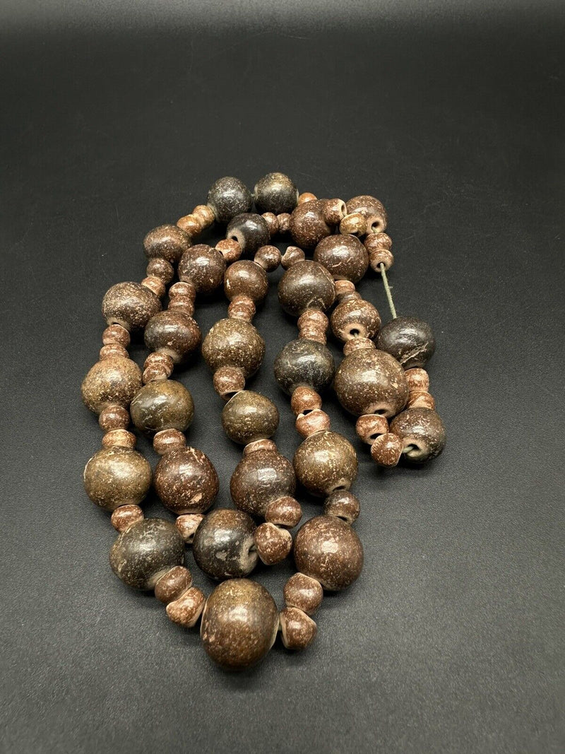 Ethnic Tribal Stone Bead Necklace -- 26”