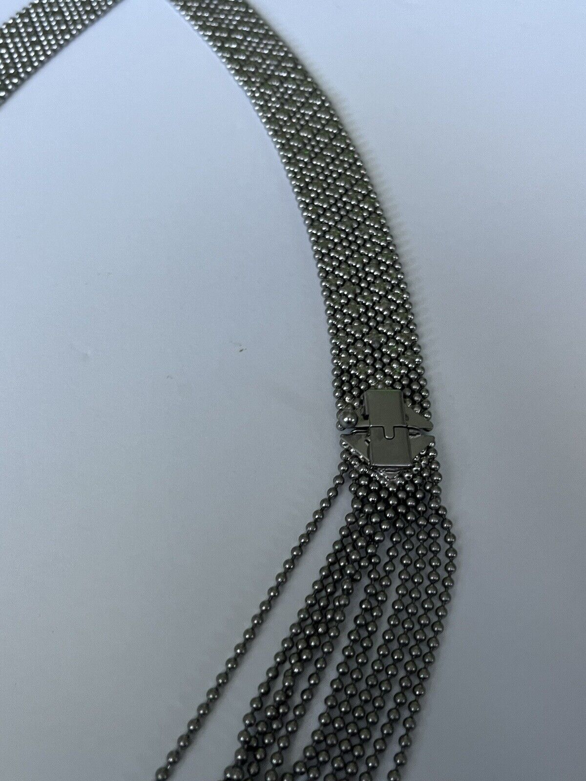 CAbi Villa? Silver Tone Convertible Liquid Metal Mesh Necklace 2 Bracelets 22”