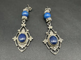 Ethnic Sterling Silver Lapis Lazuli Bead Earrings