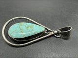 Vintage Sterling Silver with Turquoise Pendant Made in Mexico 15Gs