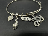 Charm Bracelet Bff  (1) 925 Sterling Silver Charm 12Gs 7”