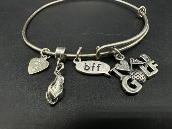 Charm Bracelet Bff  (1) 925 Sterling Silver Charm 12Gs 7”