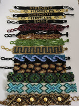 Lot Of 14 Beadwork Seed Beads Bracelets Mixed Jewelry Lot 1/2”-1” Wide