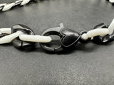 Acrylic Curb Link Necklace White and Black 18”