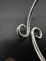 Sterling silver 925 wave Hinged bracelet minimalist 7”