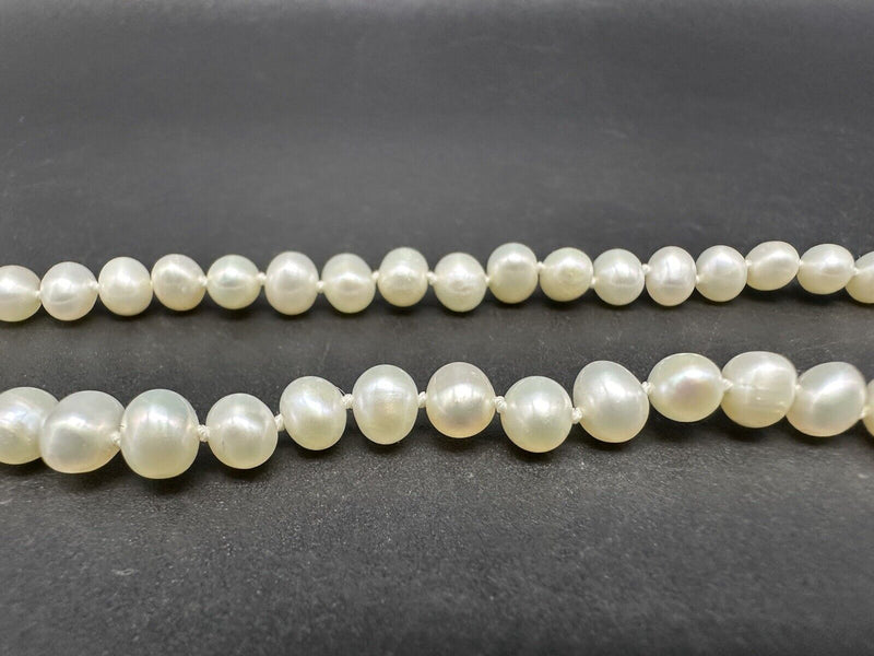 14k Gold Genuine Pearl Strand Elegant Necklace-18” Women’s Jewelry