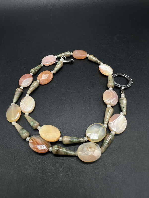 Natural Mixed Gemstone Necklace Multi Color Stone 34G ~20" long