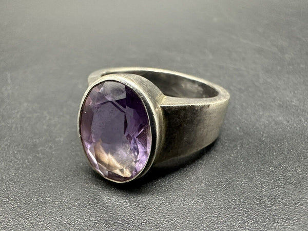 Sterling Silver Amethyst Ring Vintage February Birthstone Sz8 10Gs